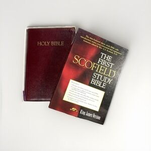 King James Version First Scofield Study Bible Maroon Bonded Leather Oxford 2004